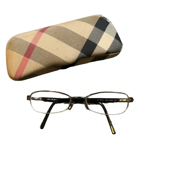Y2K Burberry Oval Wire Glasses with Case - Picture 1 of 9